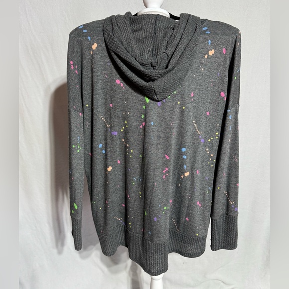 White Birch Gray With Color Splatter Sweatshirt With Pockets Size XL - Picture 4 of 6
